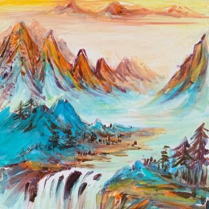 Peinture Waterfall  par Yu Huan Huan | Tableau Figuratif Acrylique Nature, Paysages