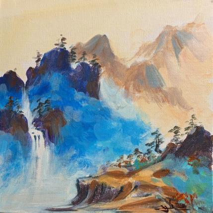 Peinture Waterfall  par Yu Huan Huan | Tableau Figuratif Encre Paysages