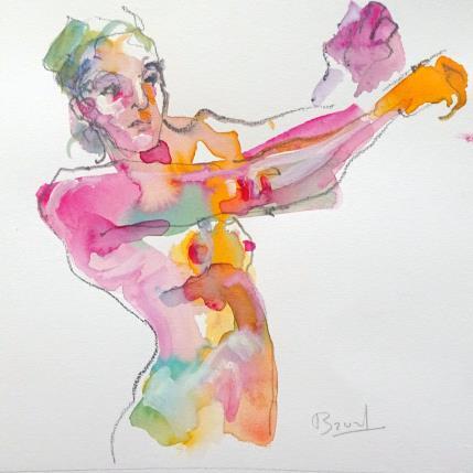 Peinture Aurora debout par Brunel Sébastien | Tableau Figuratif Aquarelle Nu