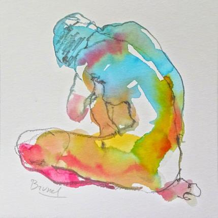 Peinture Aurora dos arc en ciel par Brunel Sébastien | Tableau Figuratif Aquarelle Nu