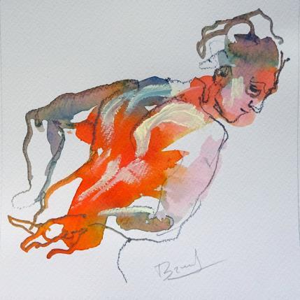 Peinture Aurora de profil par Brunel Sébastien | Tableau Figuratif Aquarelle Nu