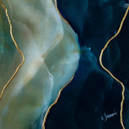 Peinture Duel d'onyx par Baroni Victor | Tableau Abstrait Acrylique Minimaliste