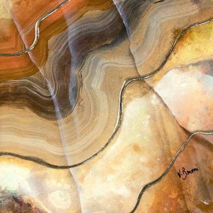 Peinture Géode ambrée par Baroni Victor | Tableau Abstrait Acrylique Minimaliste