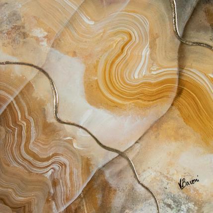 Peinture Géode ambrée II par Baroni Victor | Tableau Abstrait Acrylique Minimaliste
