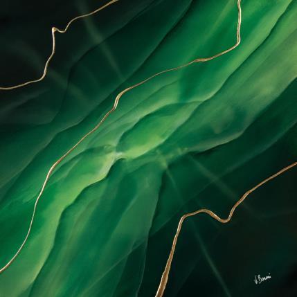 Peinture Abîme émeraude par Baroni Victor | Tableau Abstrait Acrylique Minimaliste