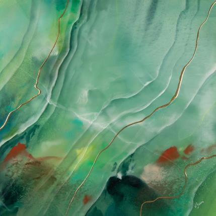 Peinture Onyx céladon par Baroni Victor | Tableau Abstrait Acrylique Minimaliste