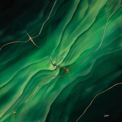 Peinture Onyx émeraude par Baroni Victor | Tableau Abstrait Acrylique Minimaliste
