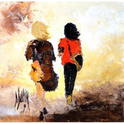 Peinture Sous l'armure de nos coeurs... par Dupin Dominique | Tableau Figuratif Huile Scènes de vie