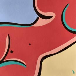 Painting Birthmark n°15 by Julie-Anne | Painting Surrealism Acrylic Minimalist, Nude