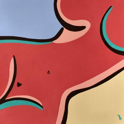 Peinture Birthmark n°15 par Julie-Anne | Tableau Surréalisme Acrylique Minimaliste, Nu