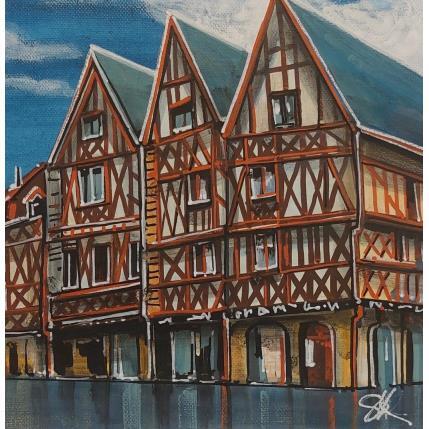 Peinture Les colombages de la rue de la liberté , Dijon par Touras Sophie-Kim  | Tableau Figuratif Acrylique