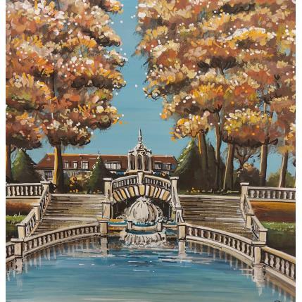Peinture Automne au parc Darcy, Dijon par Touras Sophie-Kim  | Tableau Figuratif Acrylique