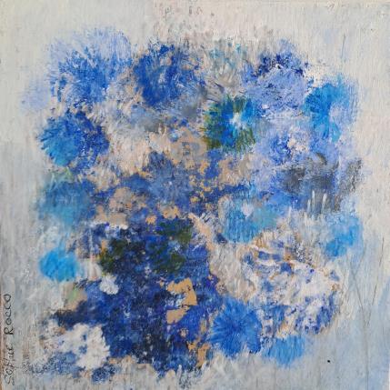 Peinture Instant bleuté par Rocco Sophie | Tableau Art Singulier Acrylique Nature