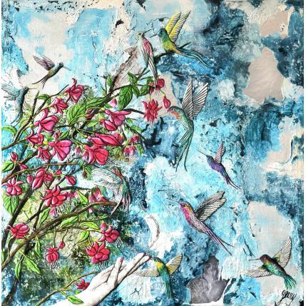 Painting Oiseaux Mouches (Hummingbirds) by Geiry | Painting Subject matter