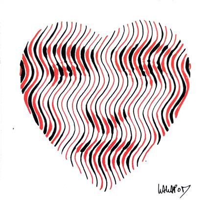 Peinture Mini Fridamour rouge noir  par Wawapod | Tableau Pop-art Acrylique Icones Pop