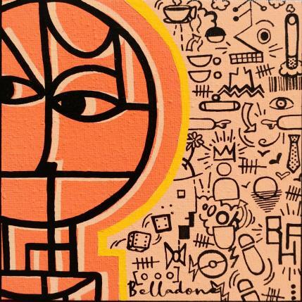 Peinture Tête d'un cubiste par Belladone | Tableau Pop-art Acrylique, Posca Icones Pop