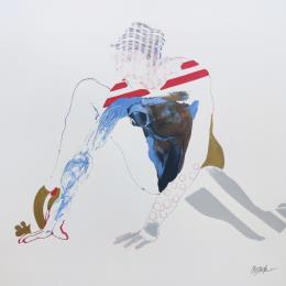 Painting Nébuleuse by Cressanne | Painting Figurative Acrylic Nude