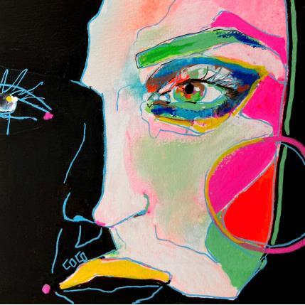 Peinture Conversations Silencieuses : particurlair par Coco | Tableau Figuratif Acrylique, Encre Portraits