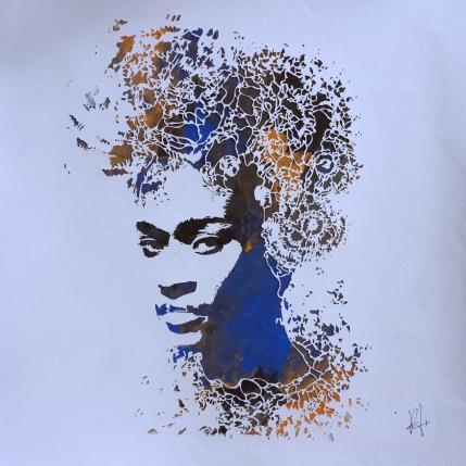 Peinture Safara par Louafi Valentine | Tableau Figuratif Papier Minimaliste, Portraits