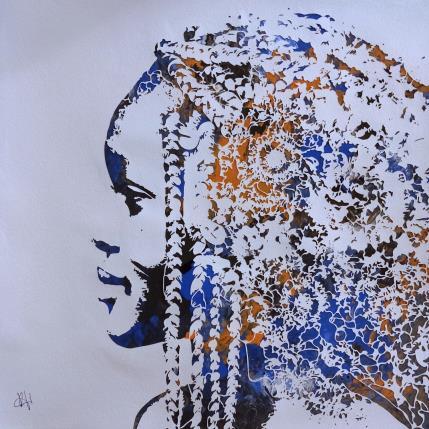 Peinture Zuri par Louafi Valentine | Tableau Figuratif Papier Minimaliste, Portraits