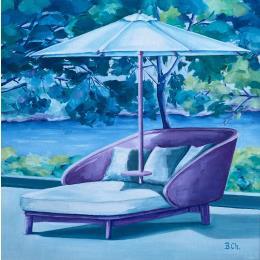 Peinture Caresses par Chassagnette Béatrice | Tableau Figuratif Huile Nature, Paysages