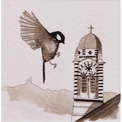 Peinture Notre Dame par Mü | Tableau Figuratif Encre animaux, Architecture