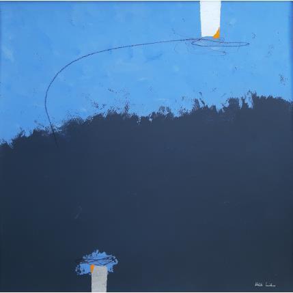 Peinture abstract blue D 27 par Wilms Hilde | Tableau Abstrait carton, Collage minimaliste