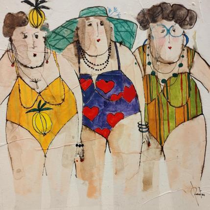 Peinture Mélanie Antoinette mireille par Colombo Cécile | Tableau Figuratif Acrylique, Collage, Encre Portraits