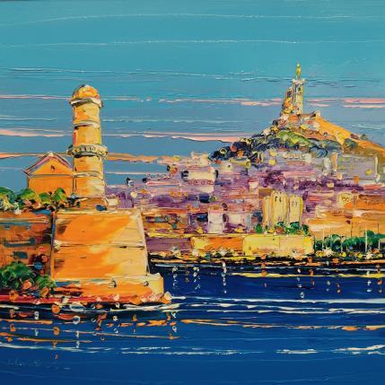 Peinture Autour du vieux port, Marseille par Corbière Liisa | Tableau Figuratif Huile Paysages