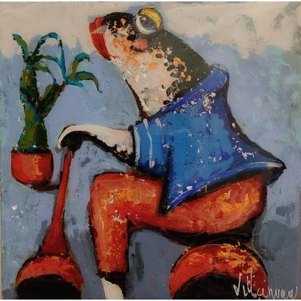 Peinture Parea par Villanueva Puigdelliura Natalia | Tableau Figuratif Acrylique, Bois, Résine Animaux, Scènes de vie