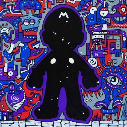 Peinture The Pilot par Fanny | Tableau Street Art Bois, Posca