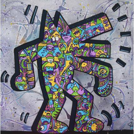 Peinture Dog dancing par Fanny | Tableau Street Art Bois, Posca