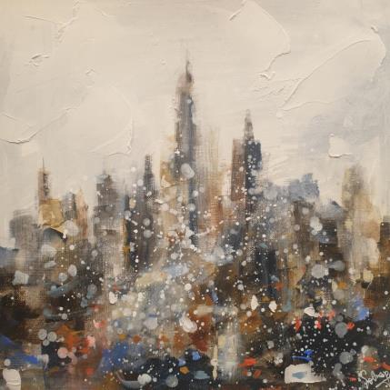 Peinture Windy day 1 par Solveiga | Tableau Figuratif Acrylique Urbain