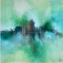 Pintura Abstraction #1643 por Hévin Christian | Pintura Abstract Acrylic, Metal, Pigments Minimalist