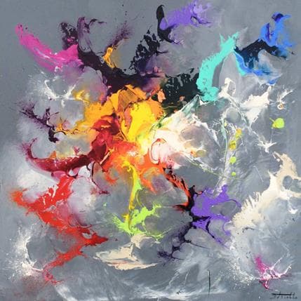 Peinture Sans titre gris 1 par Zdzieblo Thierry | Tableau Abstrait Acrylique minimaliste