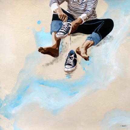 Peinture tennis de saison par Sand | Tableau Figuratif Acrylique Marine, Scènes de vie