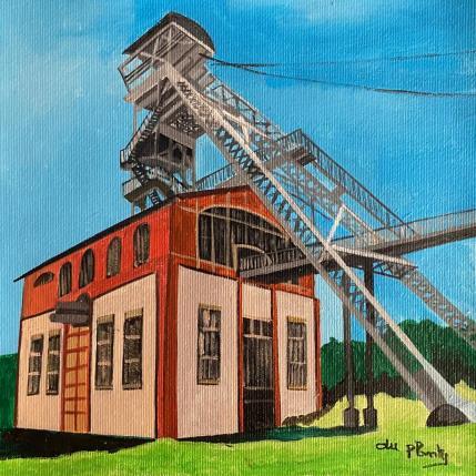 Peinture Mine du puits Couriot 2 par Du Planty Anne | Tableau Figuratif Acrylique Société, Urbain