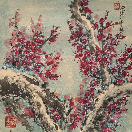 Peinture Cherry blossom  par Yu Huan Huan | Tableau Figuratif Encre Nature