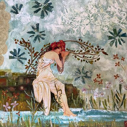 Peinture La fraicheur de l'eau par Romanelli Karine | Tableau Figuratif Collage Paysages, Scènes de vie
