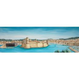 Peinture Panoramique entrée de Marseille par Blandin Magali | Tableau Figuratif Huile Marine, Paysages