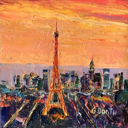 Peinture Le paysage parisien un crépuscule par Dontu Grigore | Tableau Figuratif Huile Urbain