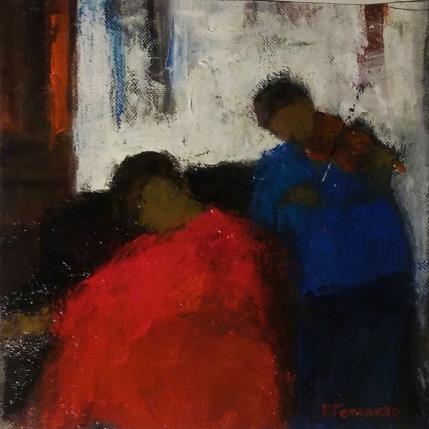 Peinture Mére et enfant par Fernando | Tableau Figuratif Huile Scènes de vie