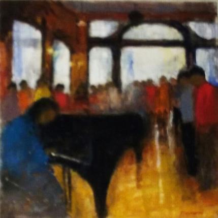 Peinture Le concert par Fernando | Tableau Figuratif Huile Musique, Scènes de vie