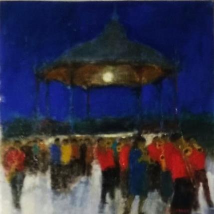 Peinture Le kiosque par Fernando | Tableau Figuratif Huile Architecture, Musique