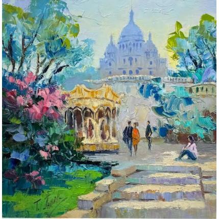 Peinture El tiovivo par Jmara Tatiana | Tableau Figuratif Huile Paysages, Urbain