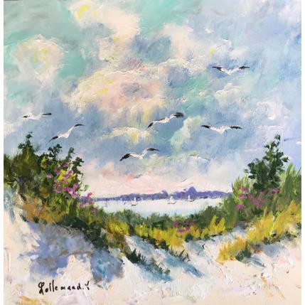 Peinture Dunes et Mouettes 2 par Lallemand Yves | Tableau Figuratif Acrylique Marine
