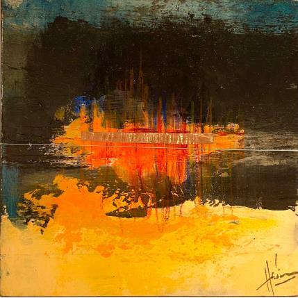 Pintura Abstraction 1364 por Hévin Christian | Pintura Abstract Acrylic, Oil, Pastel, Wood Minimalist