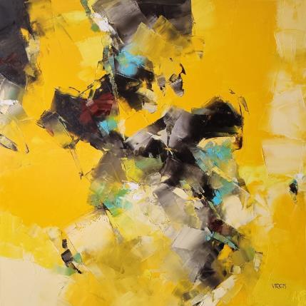 Peinture Orange yellow par Virgis | Tableau Abstrait Huile minimaliste