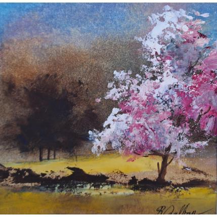 Peinture Doux cerisier par Dalban Rose | Tableau Figuratif Huile Paysages
