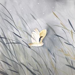 Painting Chouette aventure by Marjoline Fleur | Painting Naive art Watercolor Animals, Child, Nature